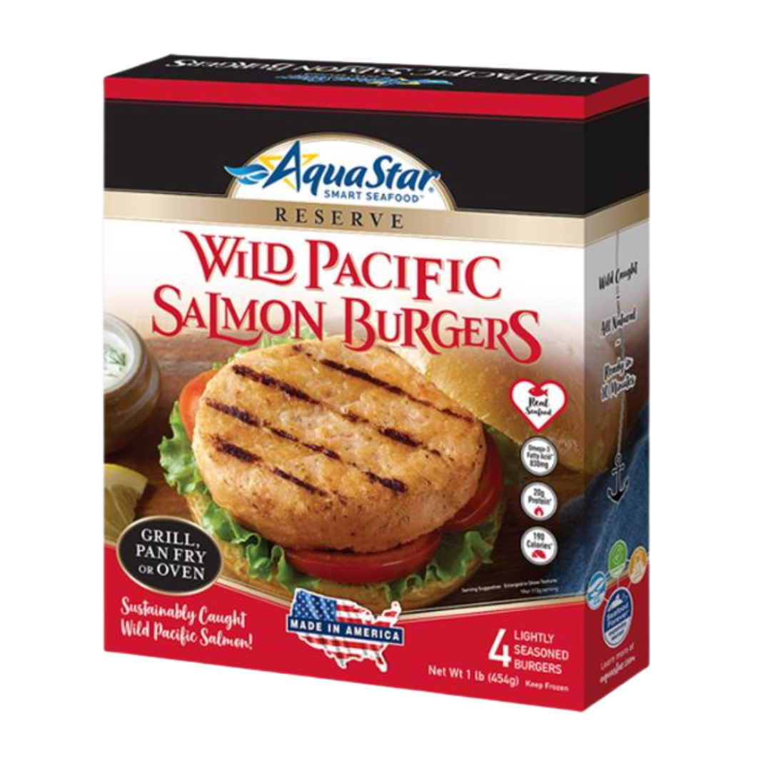 Aqua Star Salmon Burgers - Seafoods of the World, Fresh Fish Market